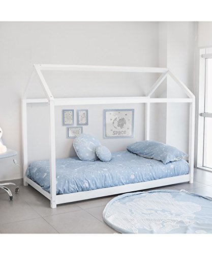 cama montessori casita blanca